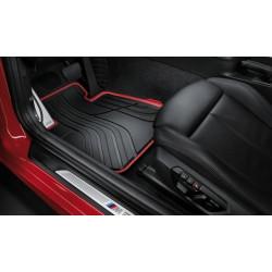 Передние резиновые всепогодные коврики Sport BMW - 3 серия F30 F31 F34, черный с красным, 51472339810