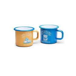 Чашка эмалированная, Volkswagen, Enamel Mug VW T1, Coffee Cup Tea, Set of 2 Blue/Yellow 7E9069601