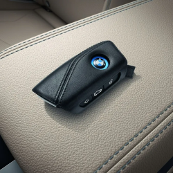 Оригінальний автомобільний тримач для брелока, шкіряне кільце, BMW Genuine Key Fob Holder Leather Ring Vehicle Car Accessory, 82295A2C220