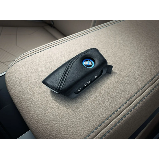 Оригінальний автомобільний тримач для брелока, шкіряне кільце, BMW Genuine Key Fob Holder Leather Ring Vehicle Car Accessory, 82295A2C220