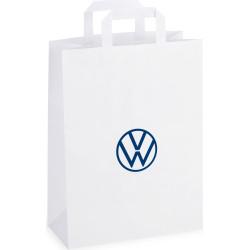 Оригинальный пакет с ручками Volkswagen Logo Paper Bag White, 26 x 12 x 35 см. 000087317BH