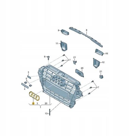 Эмблема черная Audi, 8T0853605T94