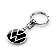 Брелок Volkswagen Logo Keyring, Black and Chrome, 37 mm., артикул 000087010BQ 